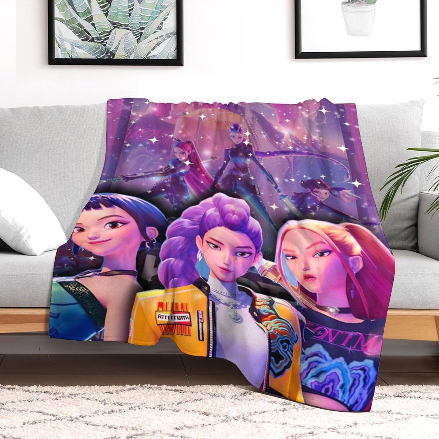 Kpop Demon Hunters Huntrix Movie Blanket