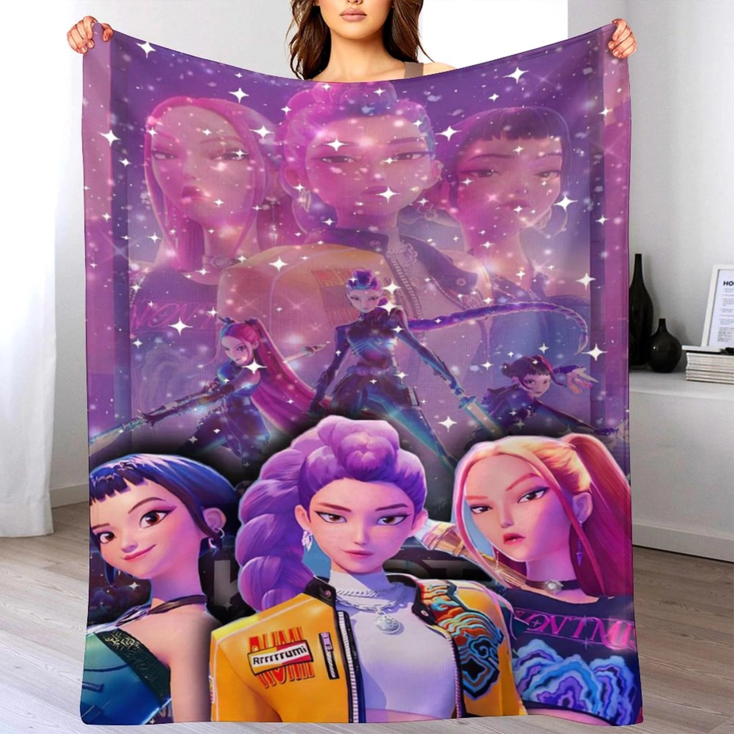Kpop Demon Hunters Huntrix Movie Blanket