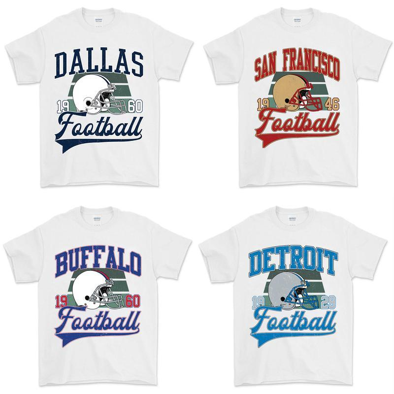 NFL Teams Vintage White T-Shirt Collection