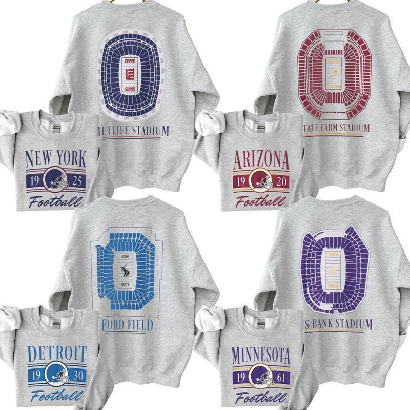 Vintage Football Field Graphic Sweatshirt