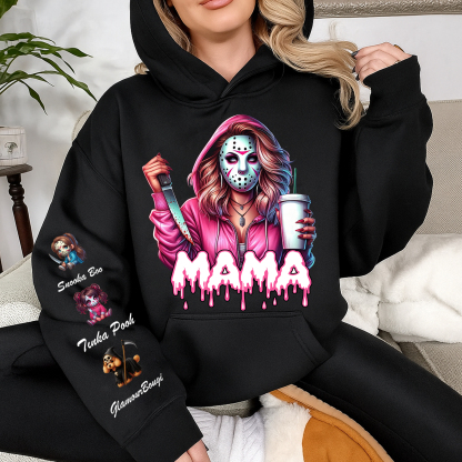 Personalized Hand-drawn Patterns Horror Mask Mama Halloween Sweatshirt🎃