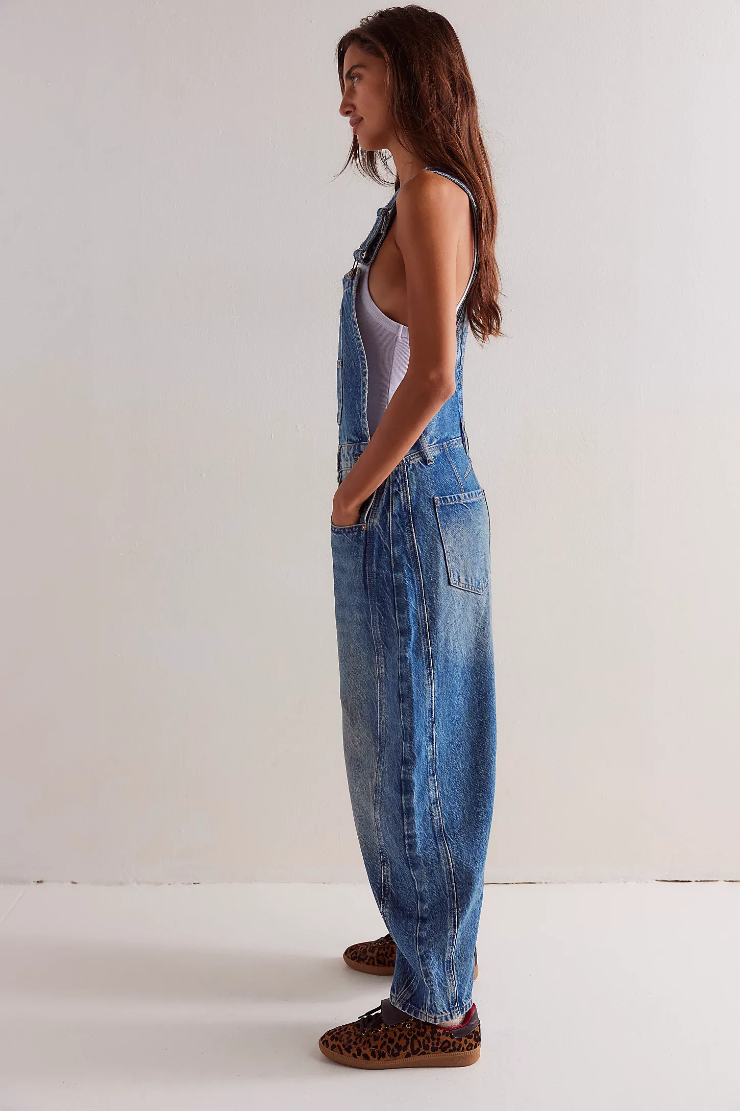 Dakota Wide-Leg Denim Overalls
