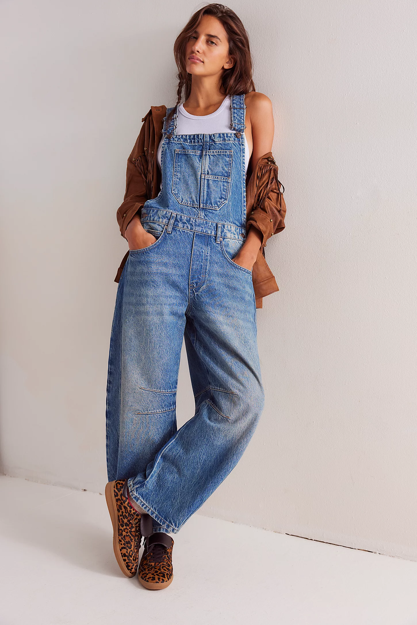 Dakota Wide-Leg Denim Overalls