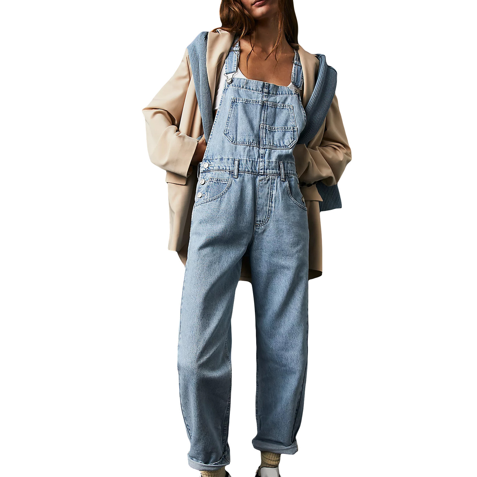 Dakota Wide-Leg Denim Overalls