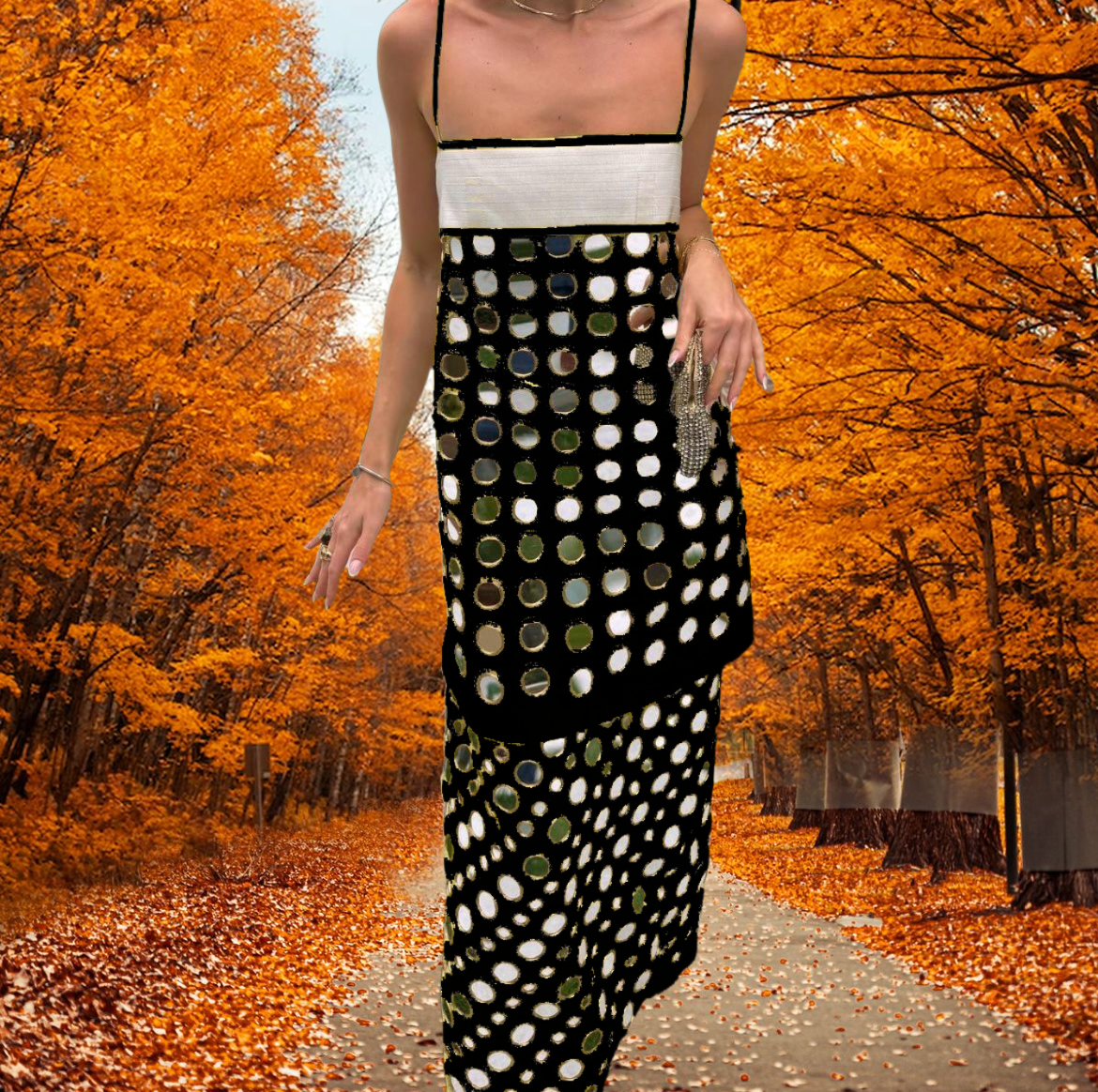 Fashion Handmade layered mirrored dress-ROVOLE