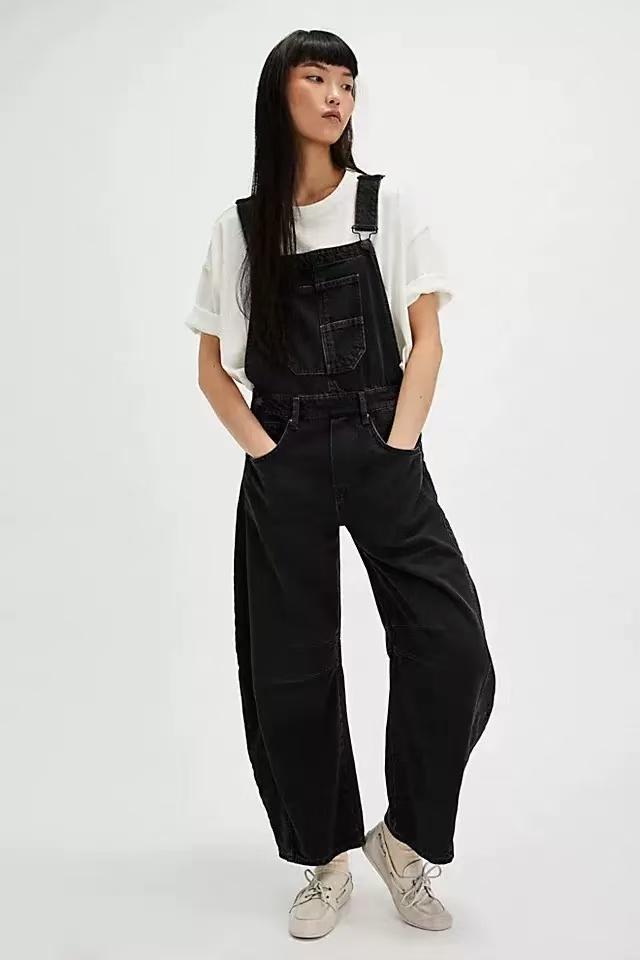 Dakota Wide-Leg Denim Overalls