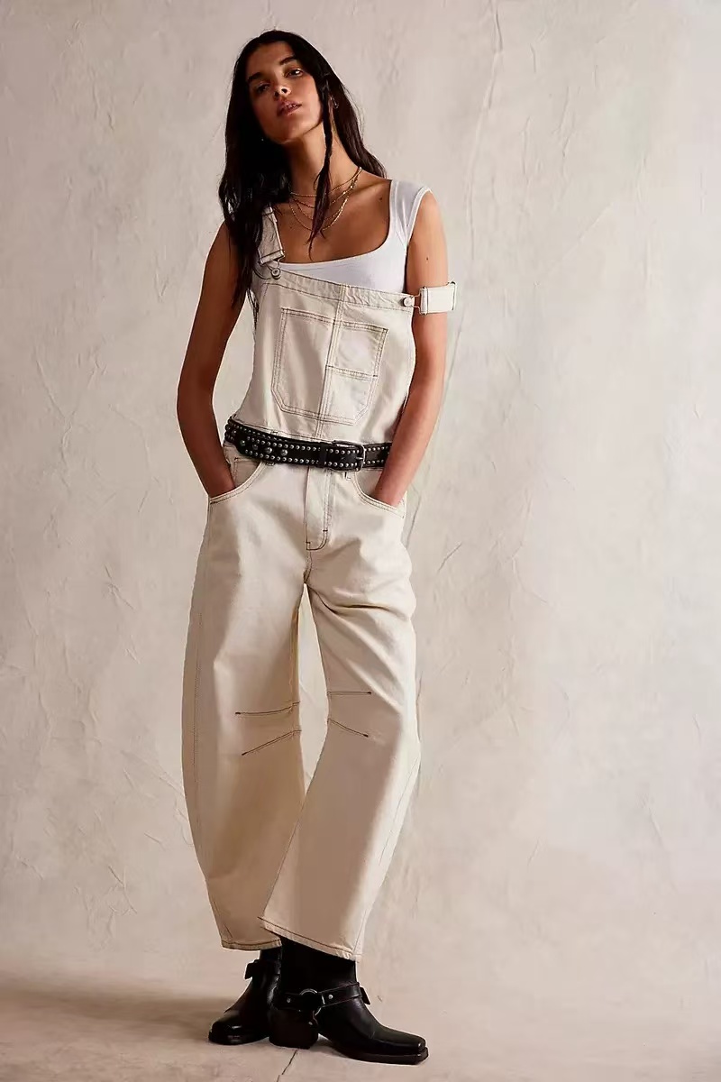 Dakota Wide-Leg Denim Overalls