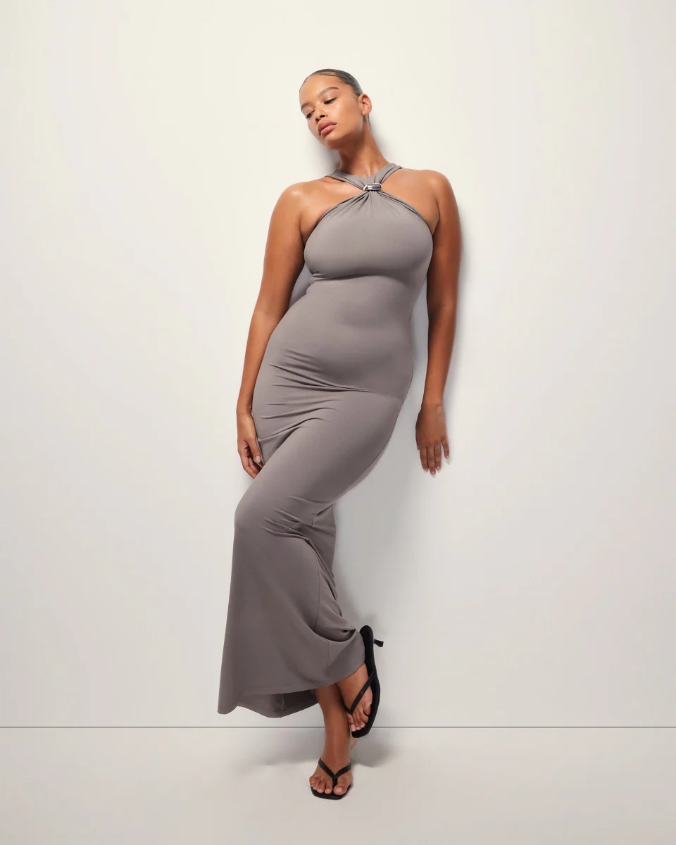 Pierced Halter Maxi Dress