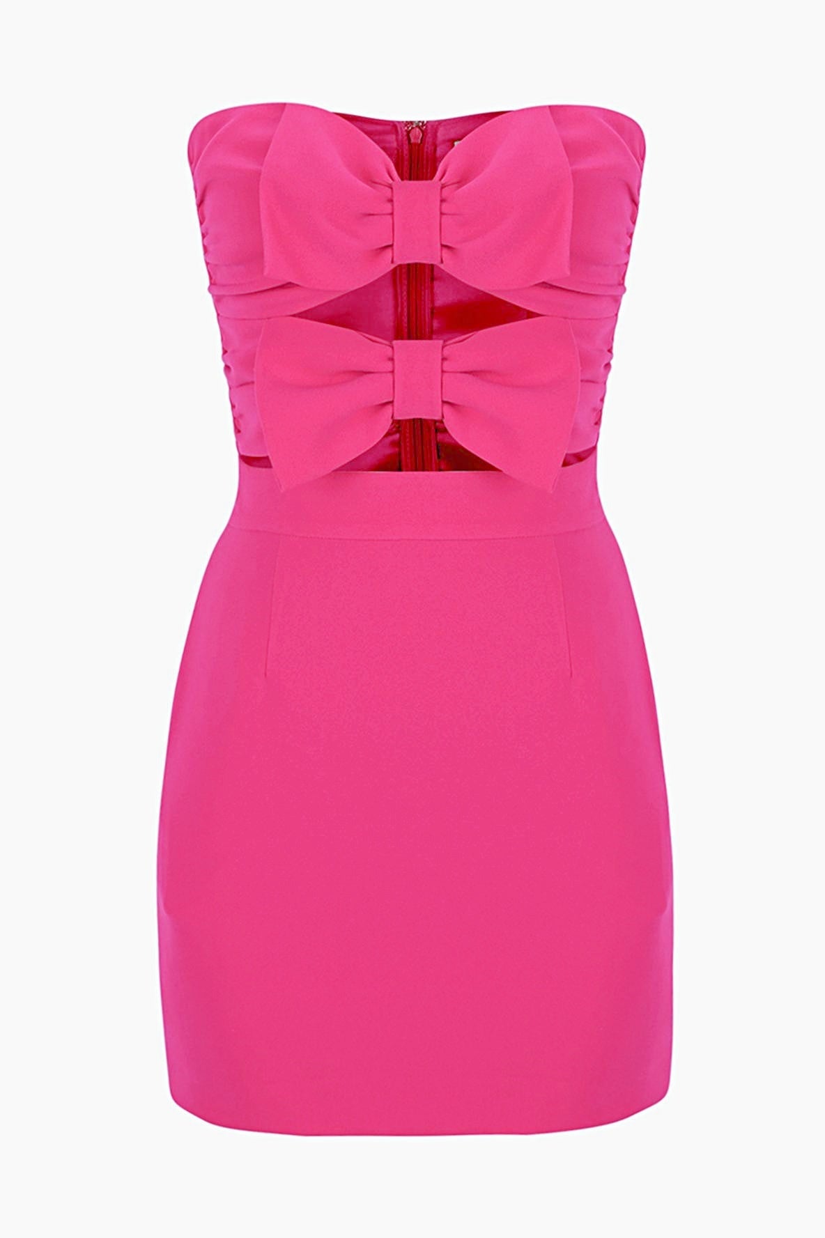 Mignon Bow Trimmed Cut Out Tube Mini Dress-ROVOLE