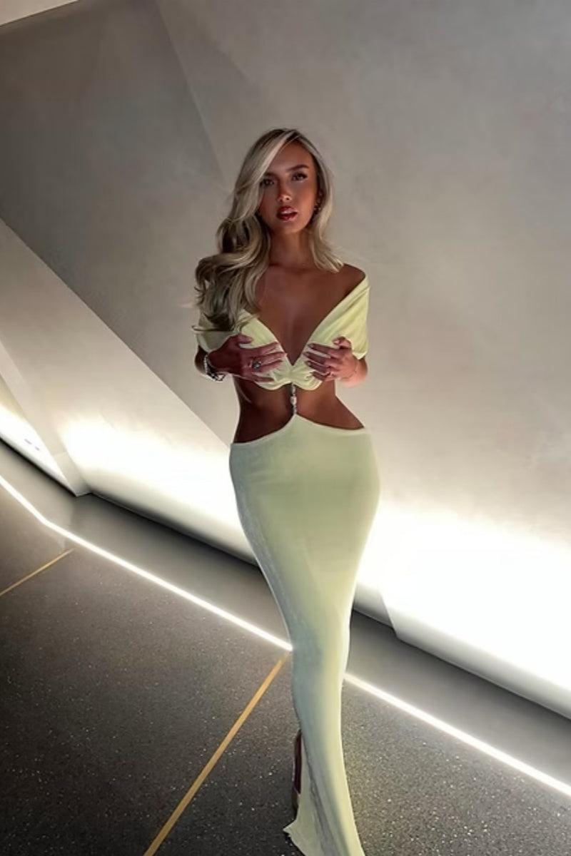 Lemon Perla Maxi Dress-ROVOLE