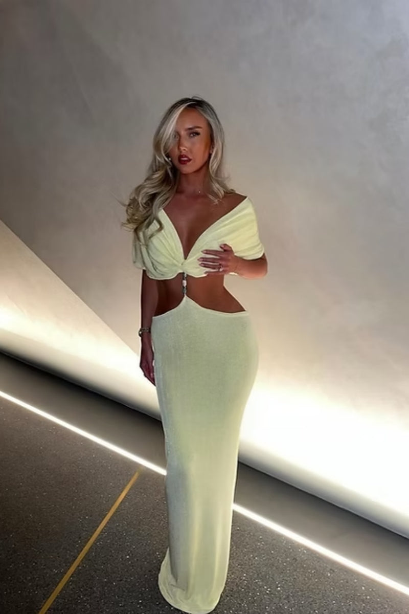 Lemon Perla Maxi Dress-ROVOLE