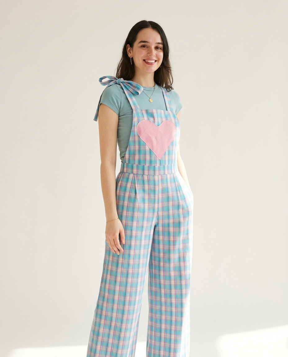 Blue Aura Wedding Guest Textured Jumpsuit Blue Jumpsuit with Wide-Leg silhouette and Poplin texture, clean studio product view for Wedding Guest, a Palm Springs weekend, Summer current summer selling: vacation, resort dinner, wedding guest, festival weeke by rovole
