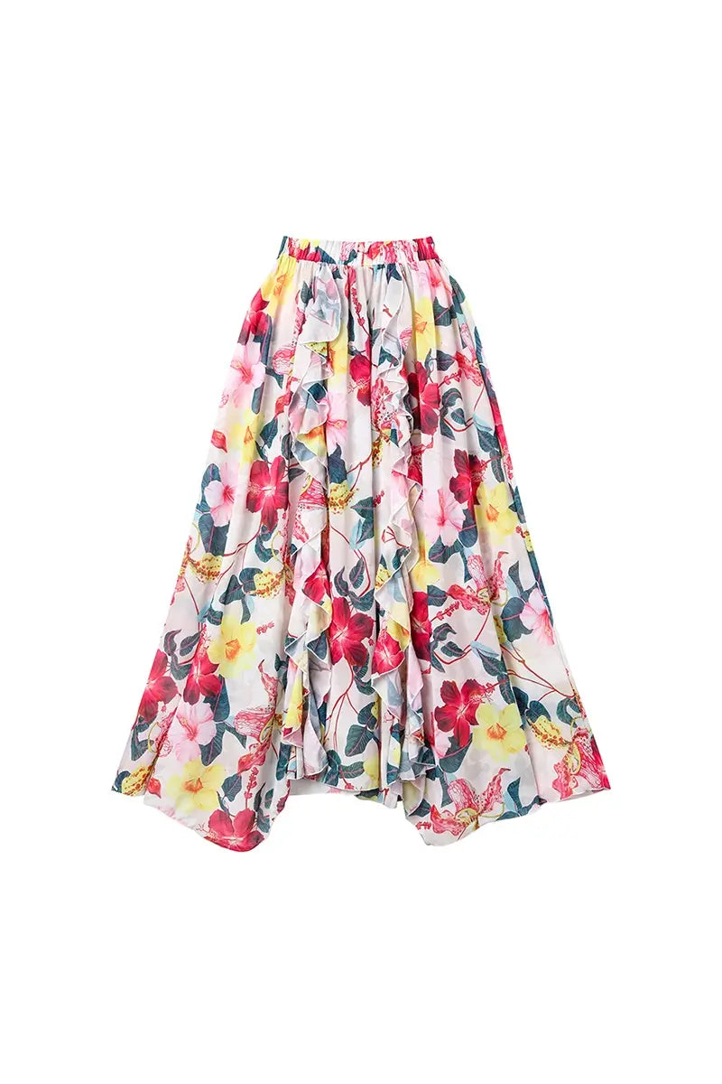 3D Floral Cutout Swimsuit One Piece Set-ROVOLE