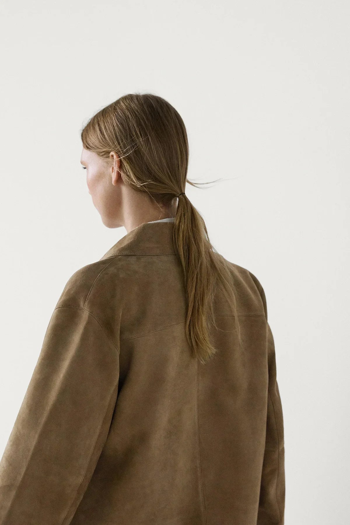 Split suede leather jacket with pocket-ROVOLE