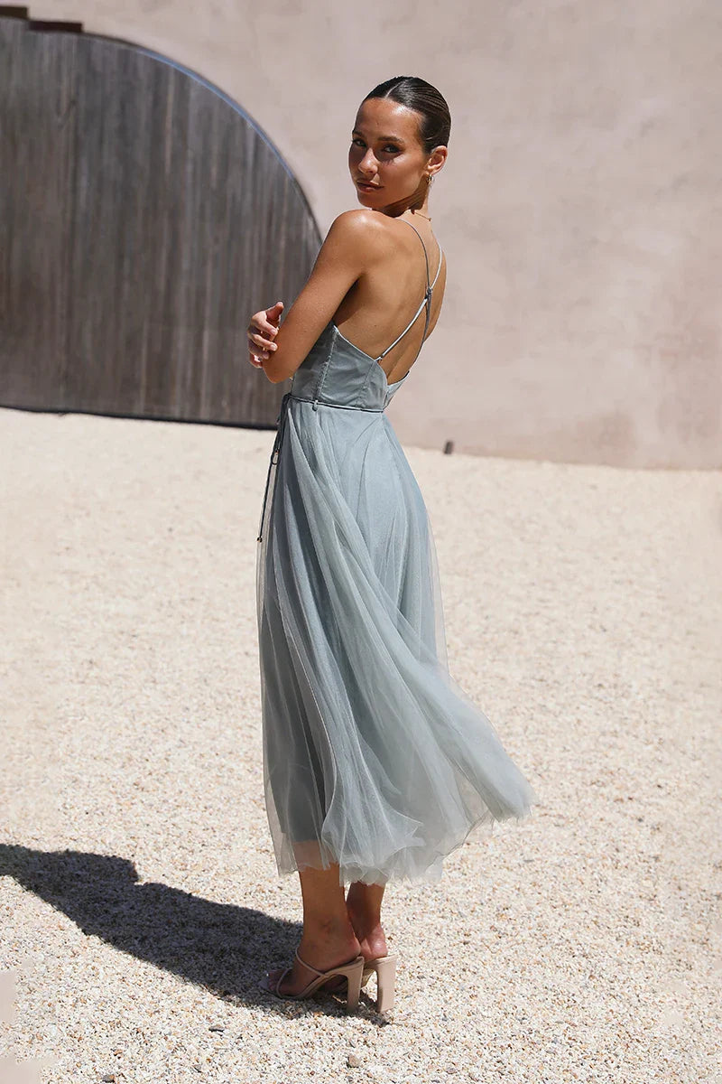 Diana Midi Dress - Sage-ROVOLE