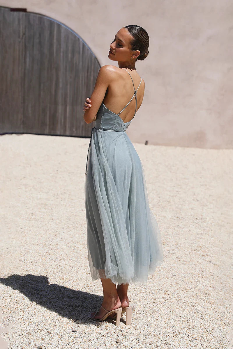 Diana Midi Dress - Sage-ROVOLE
