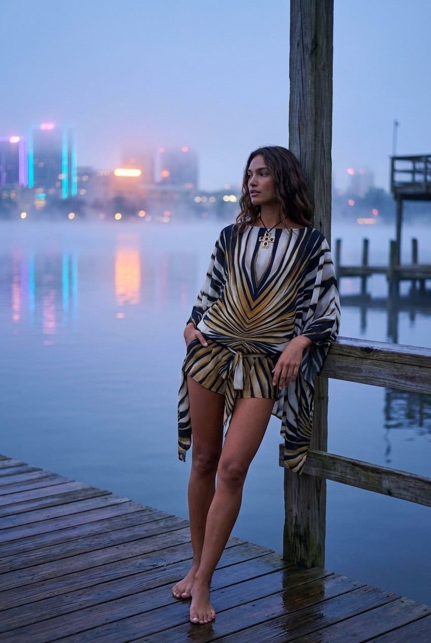 Abstract Muse Resort Blouse & Shorts Set