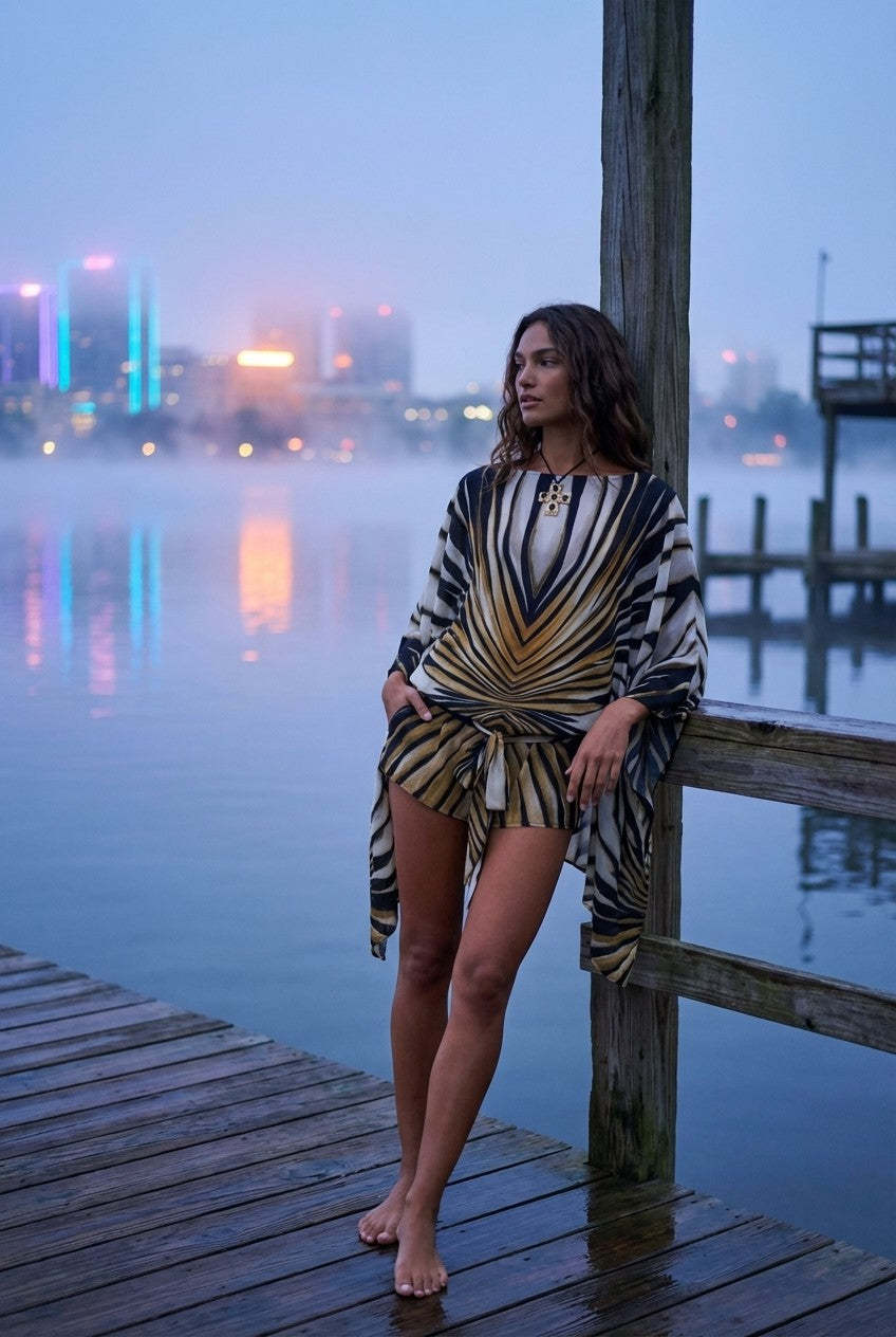 Abstract Muse Resort Blouse & Shorts Set