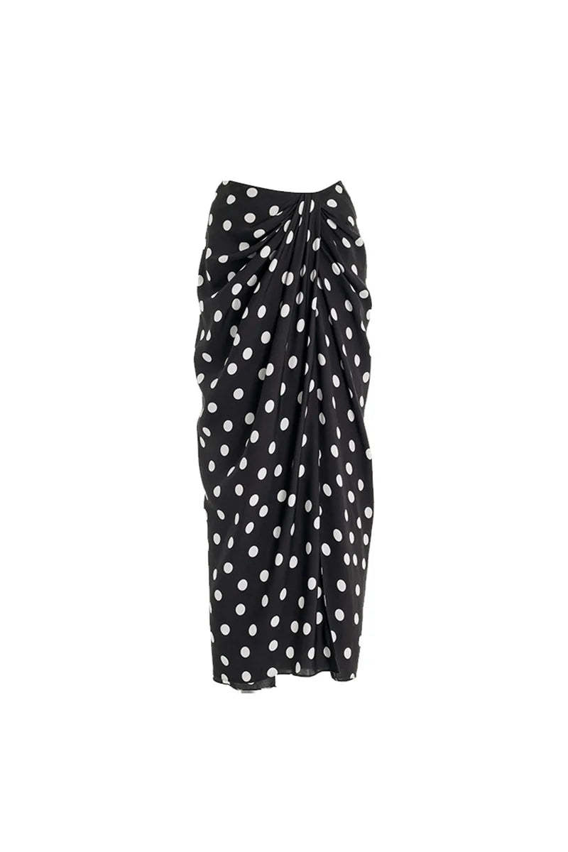 Bikini Set with Polka Dot Wrap Skirt-ROVOLE