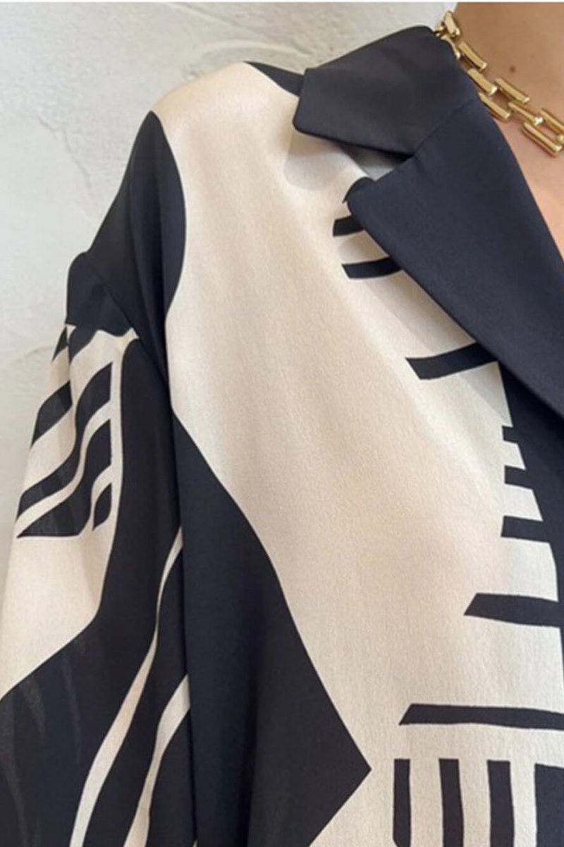 Trendy Graffiti Print Loose Wide Leg Pants Set-ROVOLE