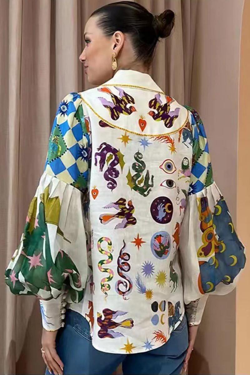 Balloon Sleeve Elegant Shirt-ROVOLE