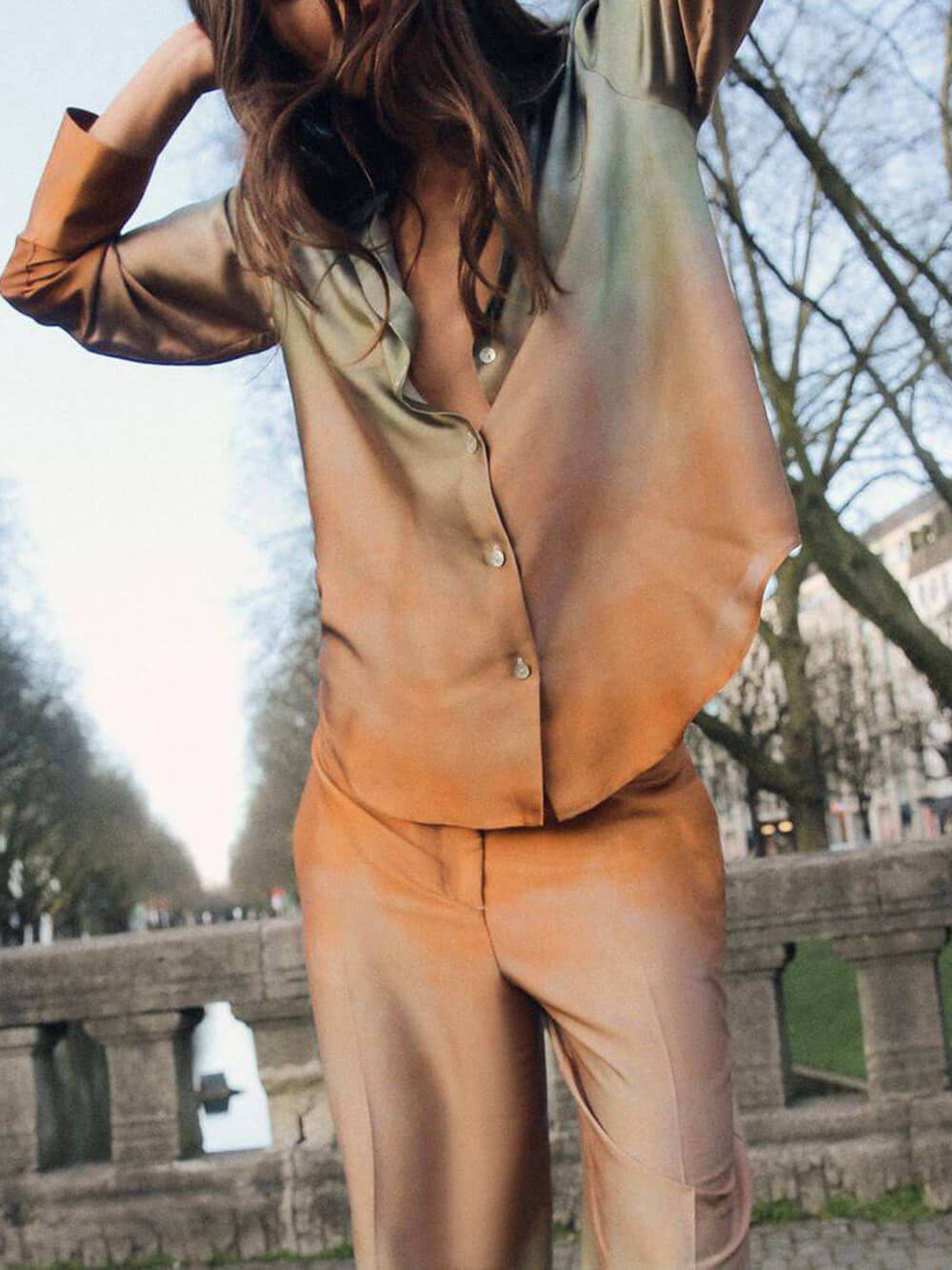 Exquisite Tie-Dye Gradient Print Shirt-ROVOLE