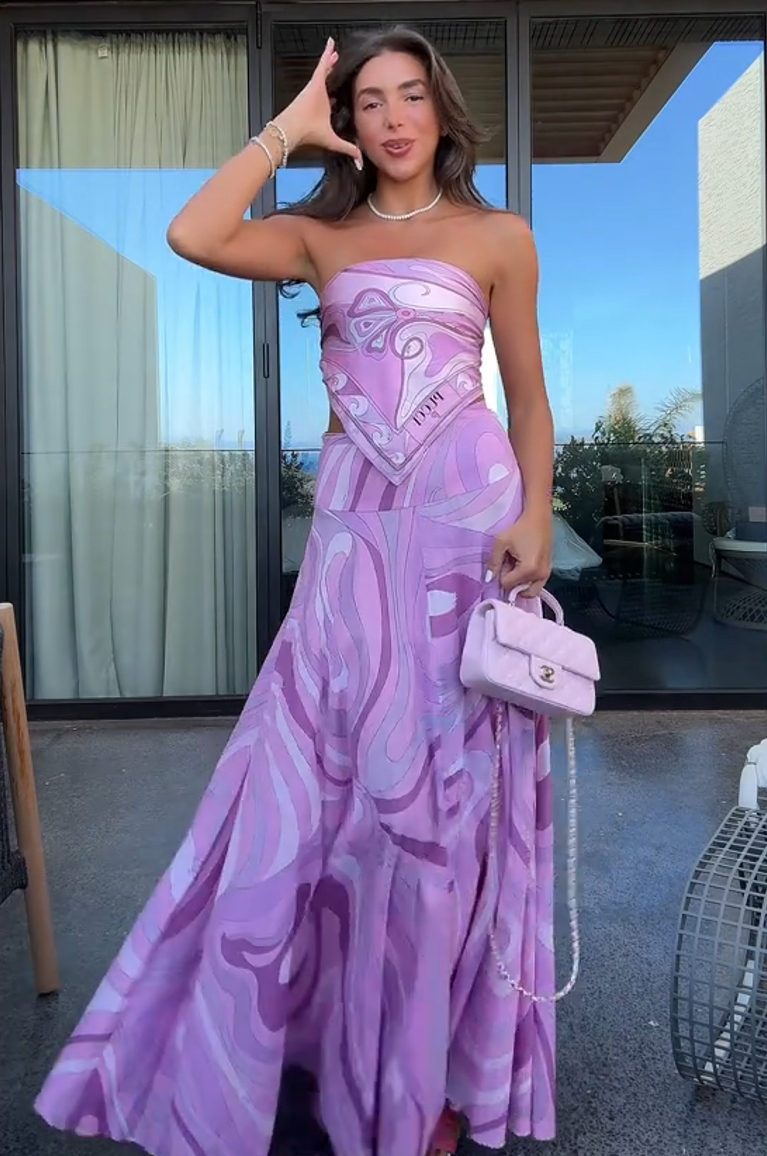 Roca Pink Skirt Set-ROVOLE