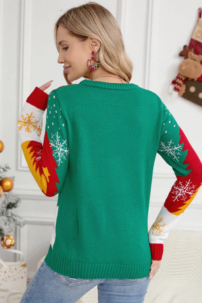 SANTA AND REINDEER SLEIGH KNIT SWEATER-ROVOLE