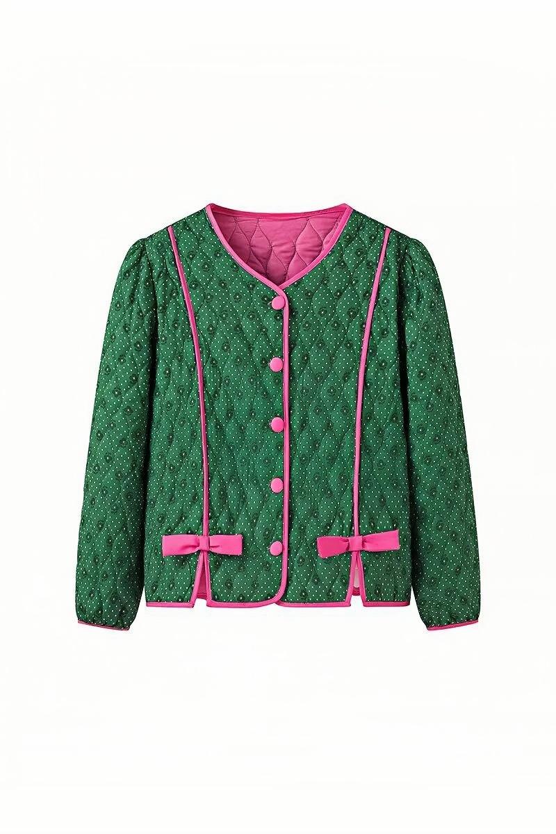 Green Quilted Jacket-ROVOLE