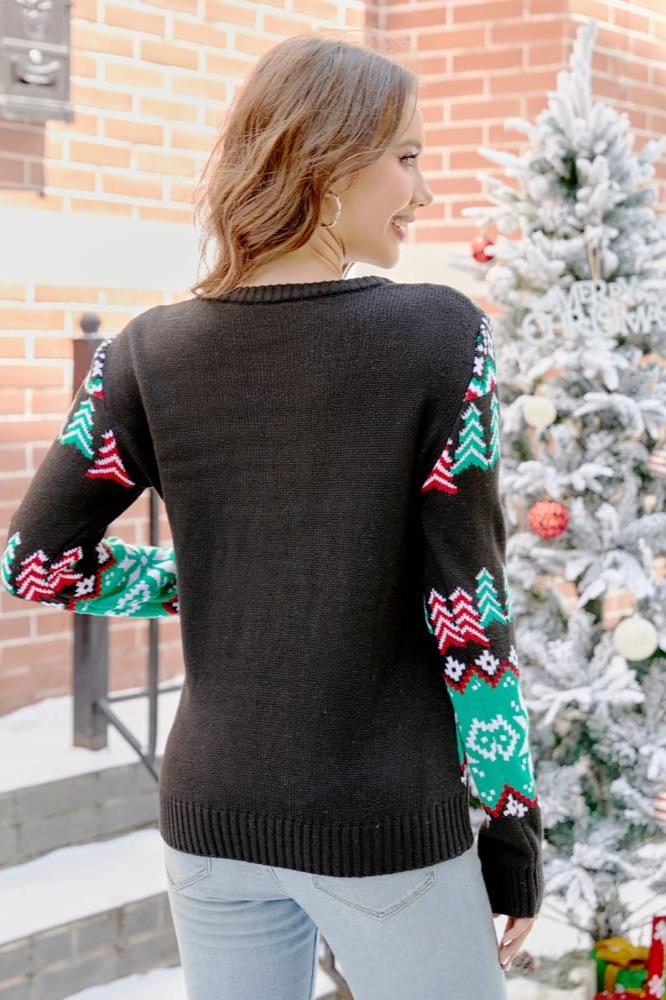 CHRISTMAS DINOSAUR KNIT SWEATER-ROVOLE