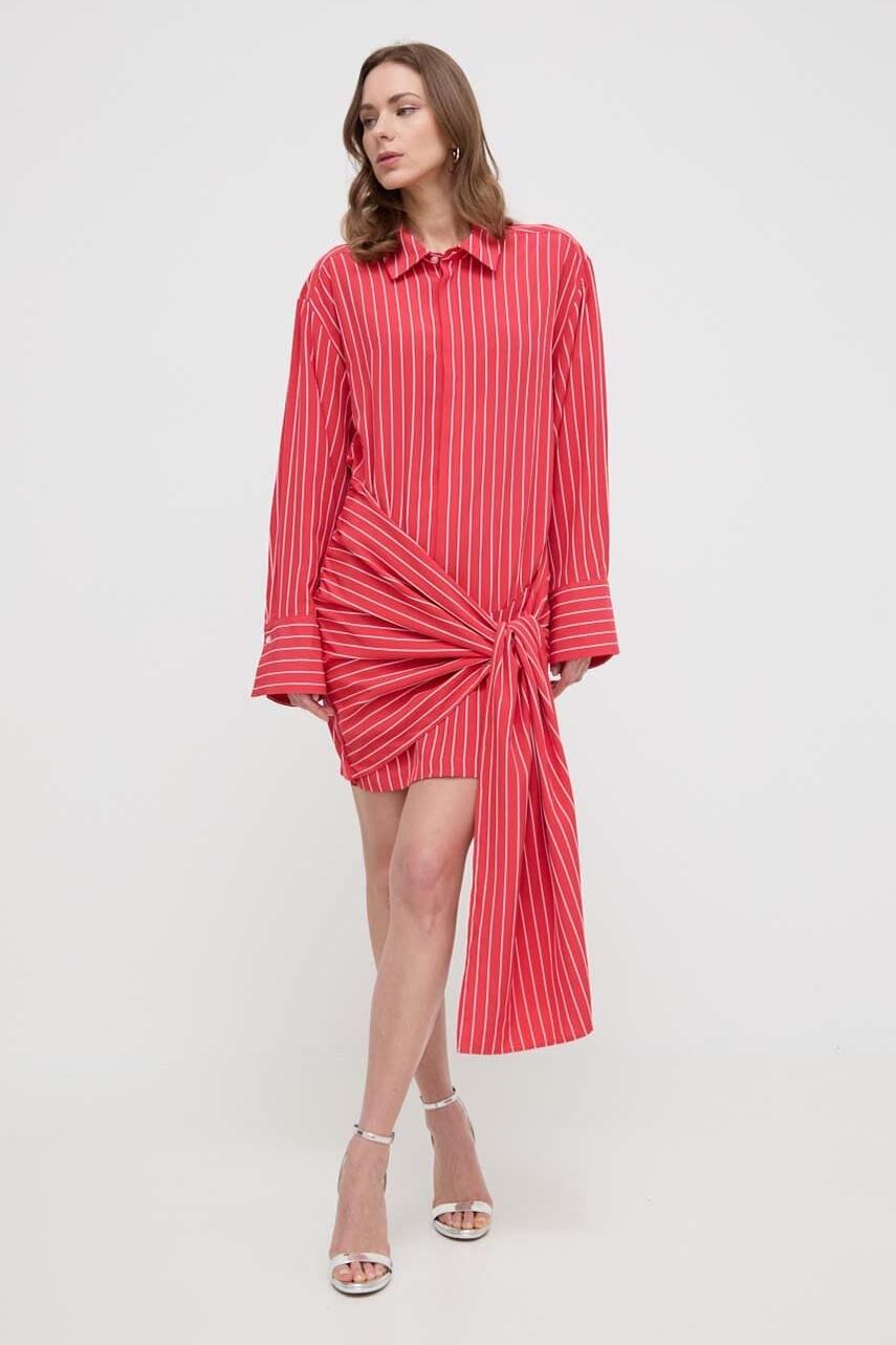 Ella Long Sleeve Striped Mini Dress-ROVOLE