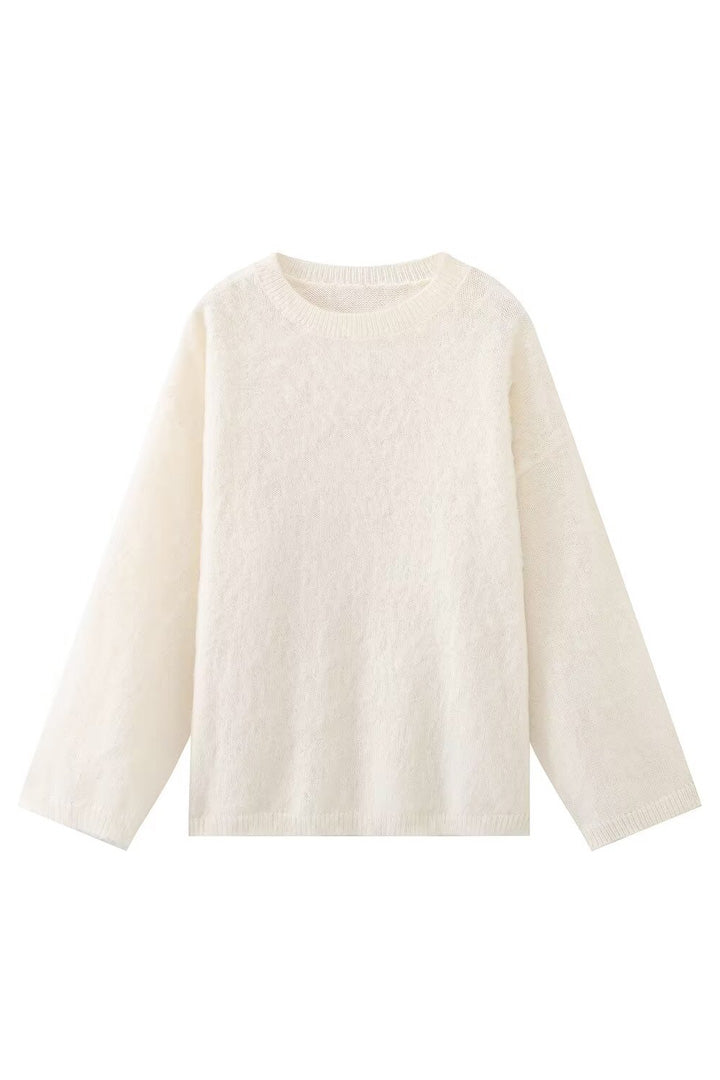 Knitted Crew Neck Casual Sweater-ROVOLE