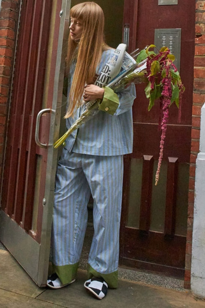 Striped Color-Block Pajama Set-ROVOLE