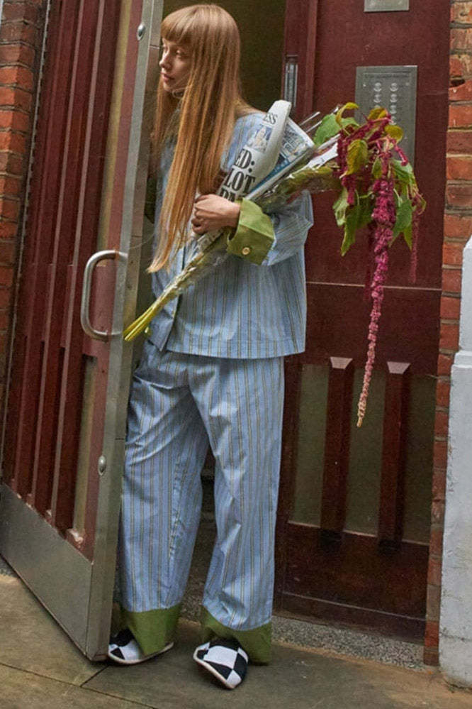 Striped Color-Block Pajama Set-ROVOLE