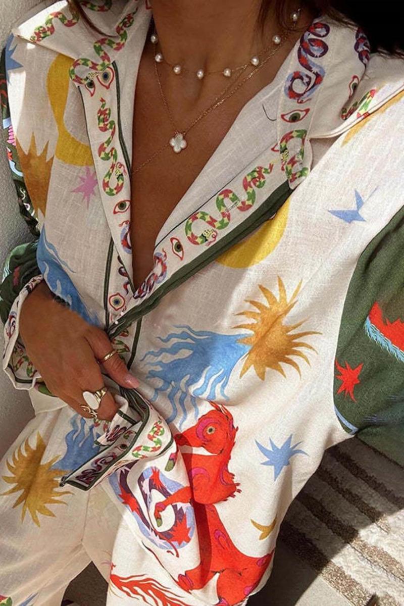 Unique Shirt And Elastic Waist Pants Set-ROVOLE