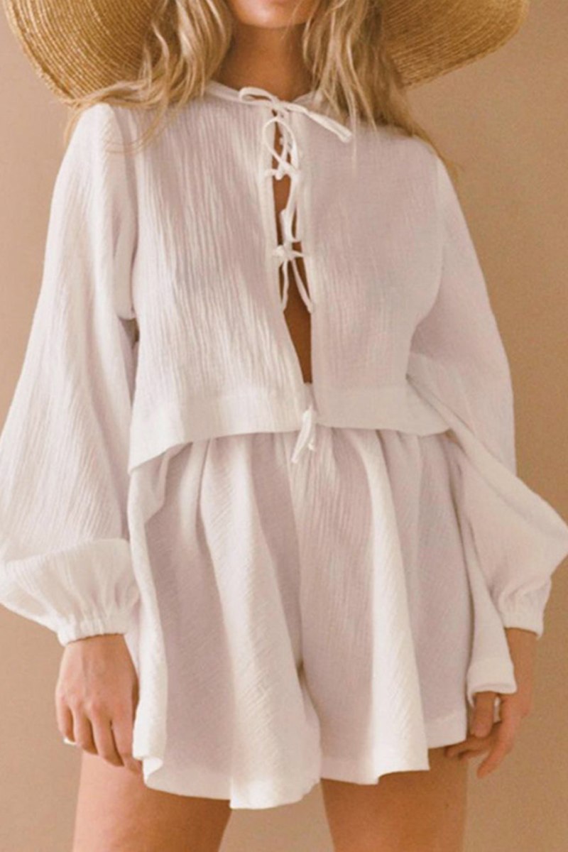 Tie Cotton Linen Suit-ROVOLE