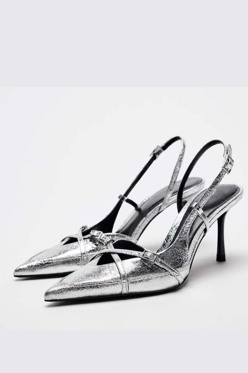 British Style Side Sling High Heels-ROVOLE