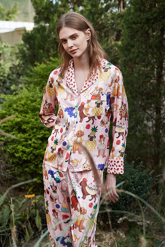 Pink Dessert Dog Pajama Set-ROVOLE