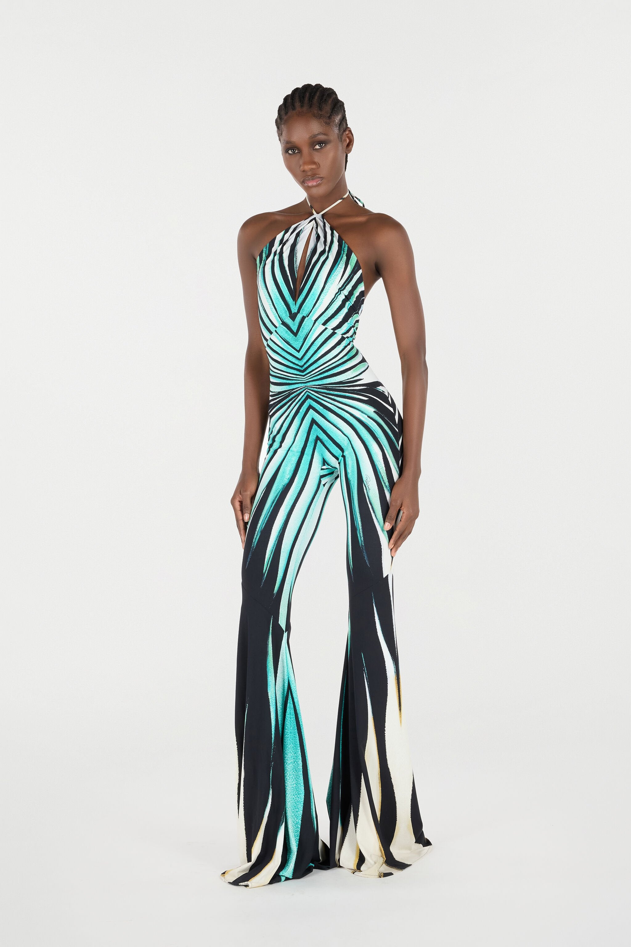 Ray of Sea Print Jumpsuit-ROVOLE