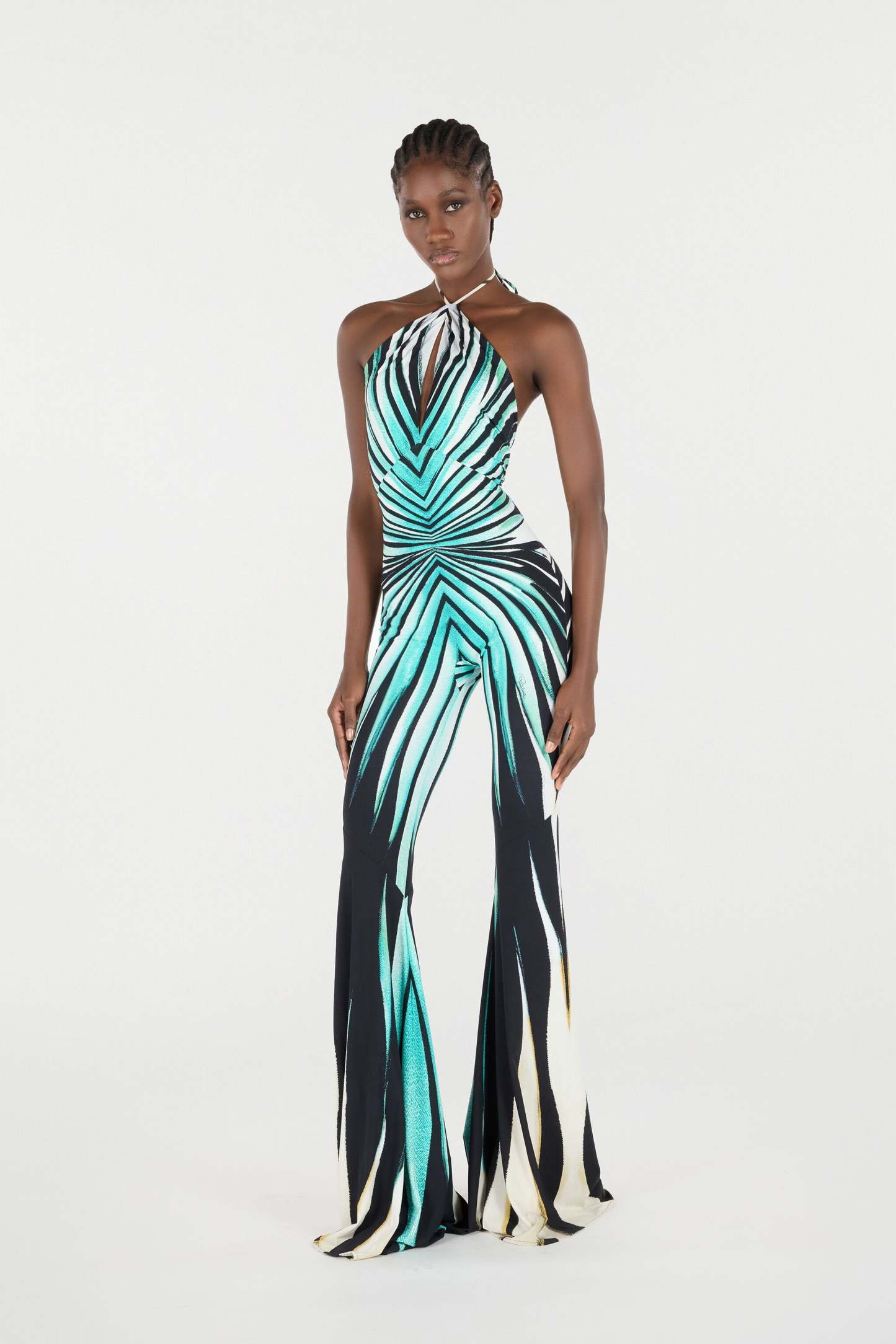 Ray of Sea Print Jumpsuit-ROVOLE