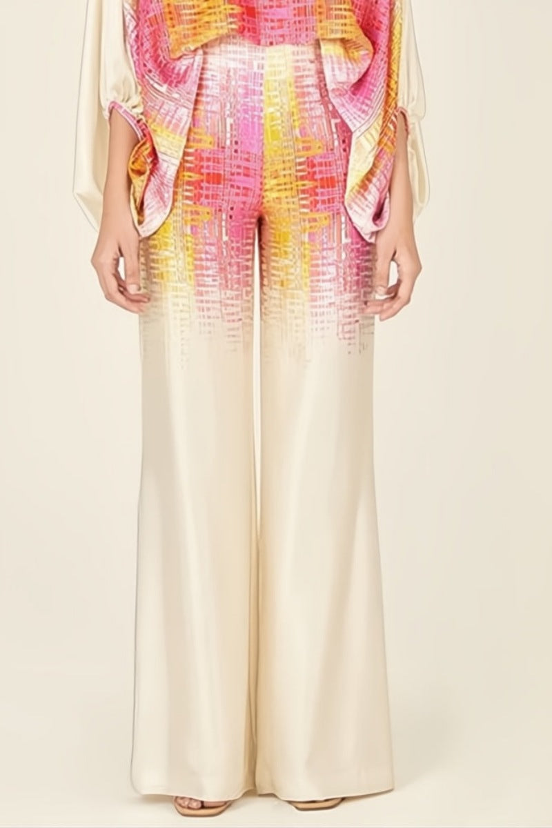 Abstract Waves Two-Piece Set - Yellow-Pink-ROVOLE