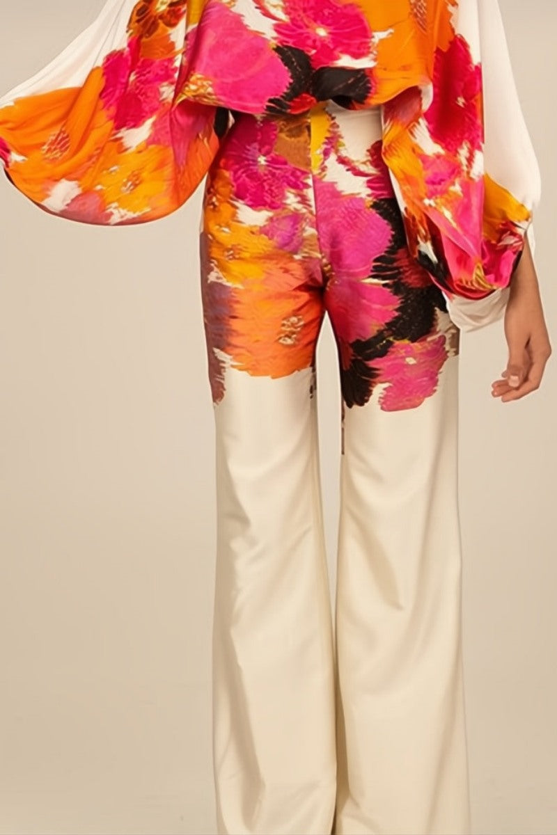 Abstract Waves Two-Piece Set - Orange-ROVOLE