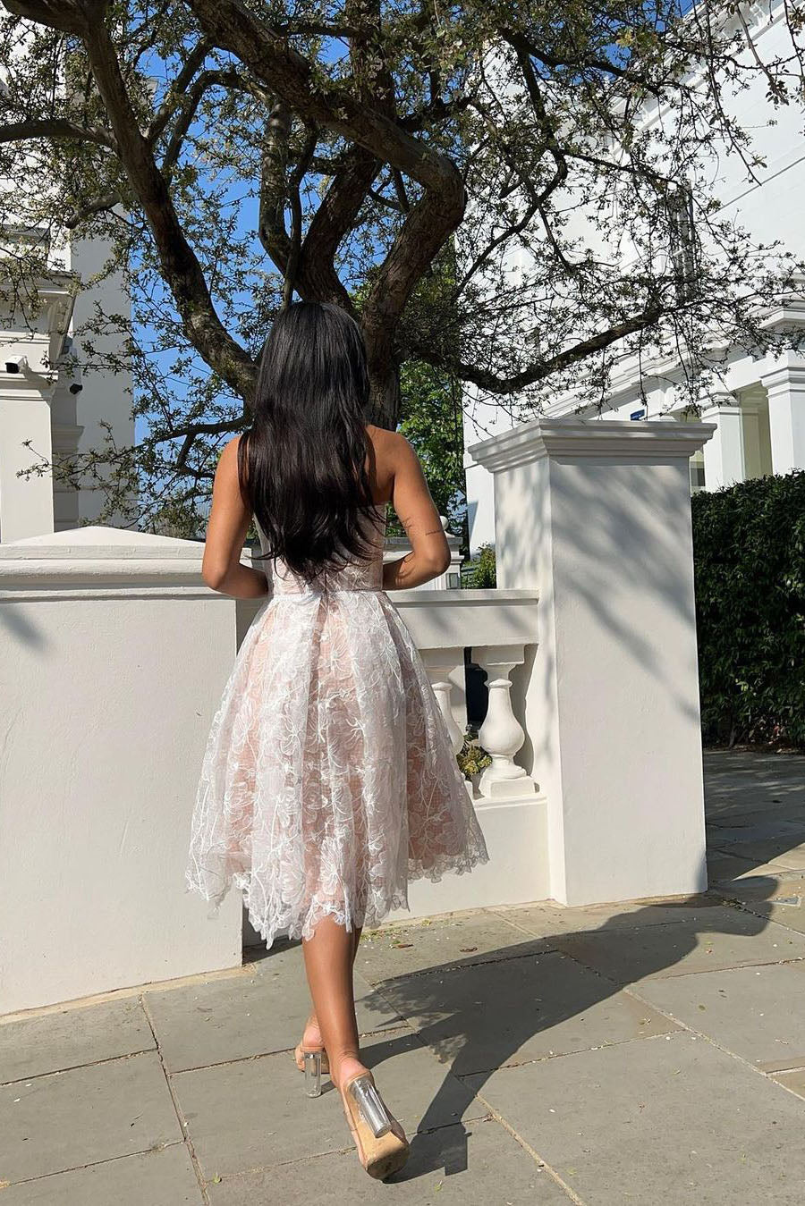 Romantic Summer Strapless Midi Dress-ROVOLE