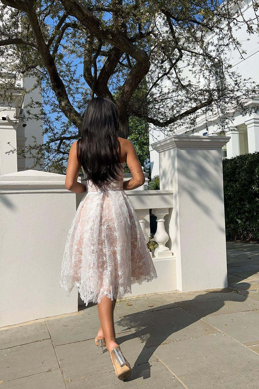 Romantic Summer Strapless Midi Dress-ROVOLE