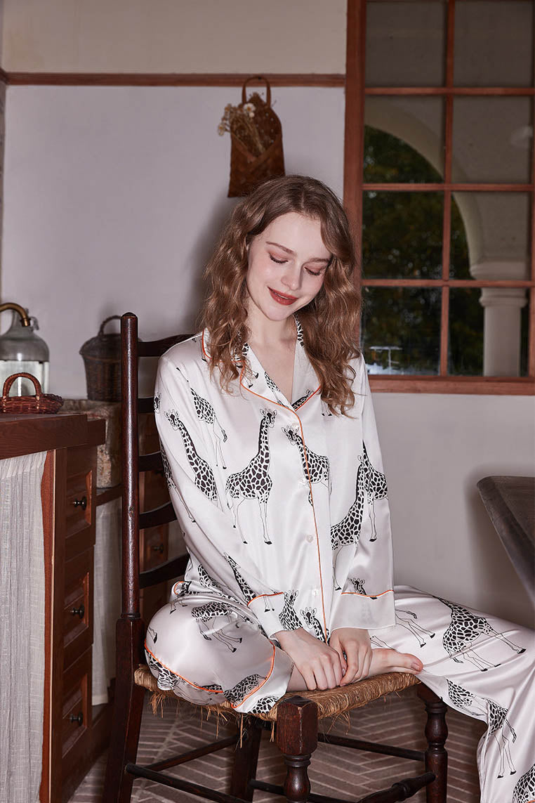 Long Sleeve Loose Casual Wear - Giraffe Print-ROVOLE