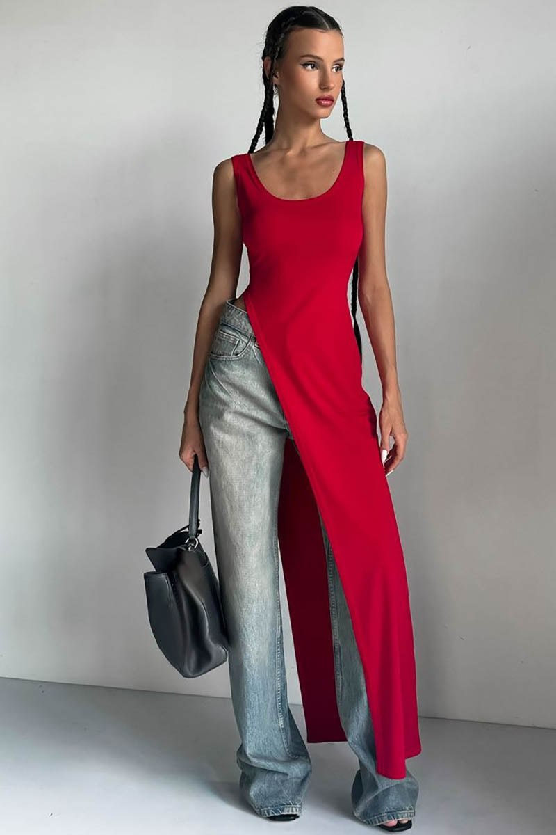 Urban Muse Slit Bodycon Dress-ROVOLE