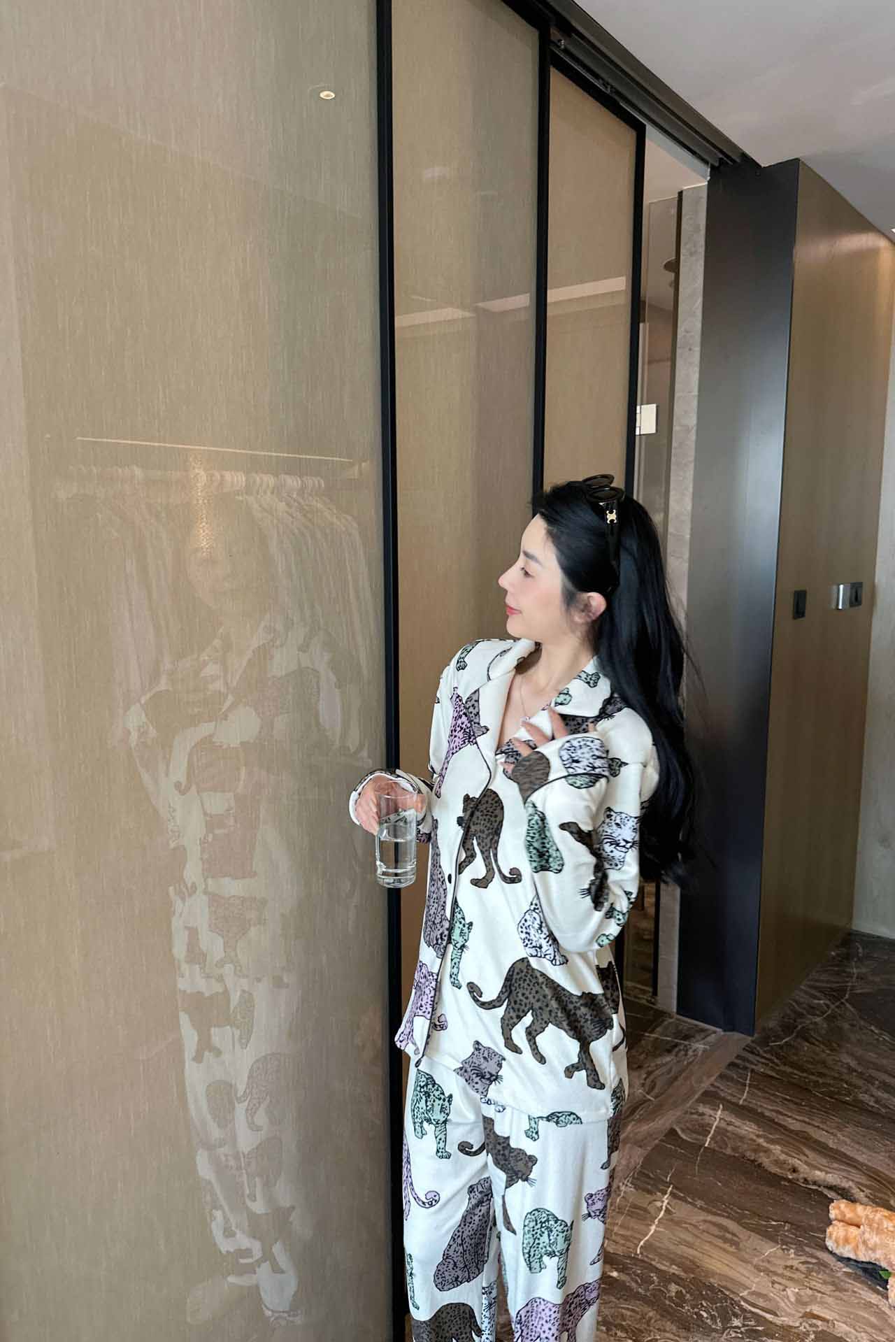 Melard Leopard Print Pajama Set-ROVOLE