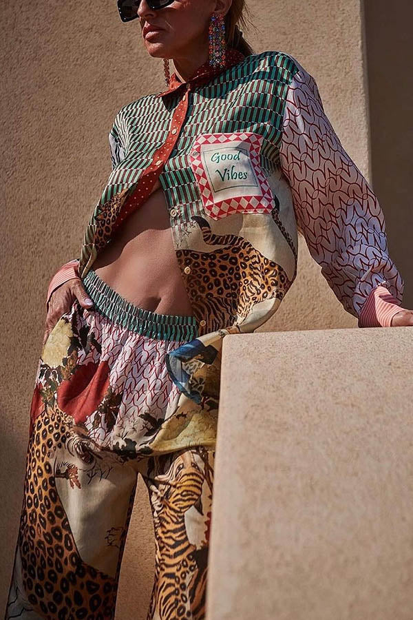 Leopard Print Casual Set-ROVOLE