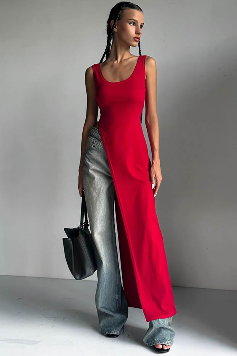 Urban Muse Slit Bodycon Dress-ROVOLE