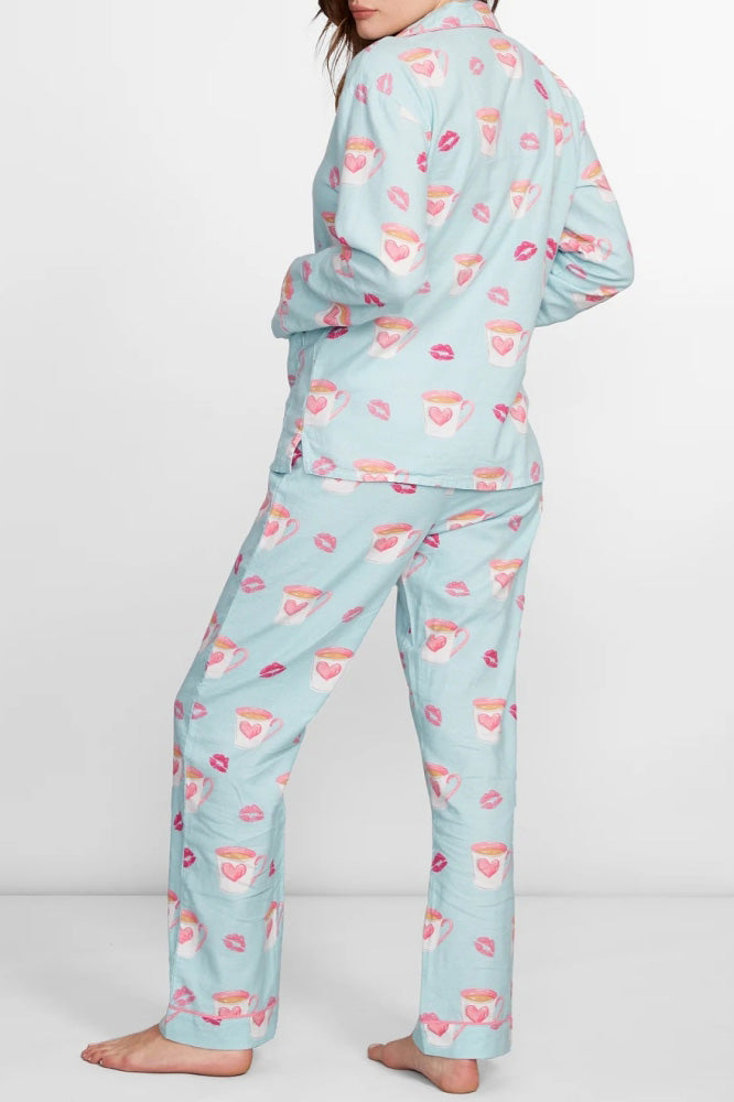Heart and Lip Print Pajama Set-ROVOLE